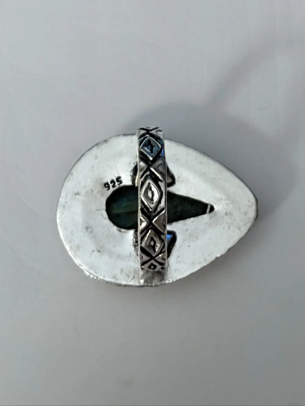 Green Labradorite Gemstone 925 Sterling Silver Handmade Ring